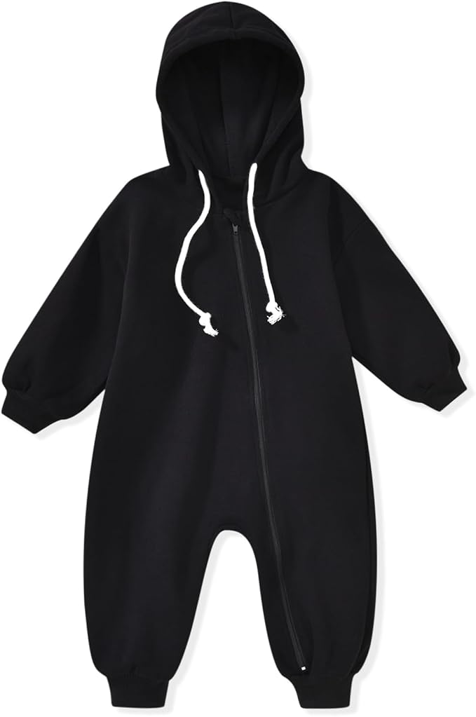Unutiylo Unisex Baby Boys Girls Long Sleeve Infant Baby Zipper Hooded Jumpsuits by Unutiylo