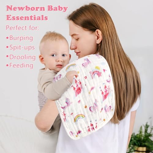 Baby Burp Cloths Muslin Washcloths 6 Pack Cotton Burp Rags - Image 5
