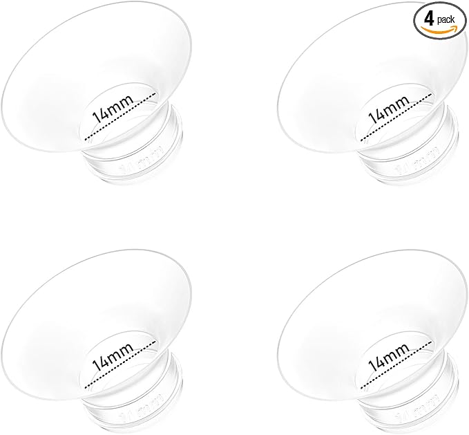 4pcs Flange Inserts 14mm Compatible with Momcozy M9/M6/M5/V1 Pro/V2 Pro/S12 Pro/S9 Pro Wearable Breast Pump, for Momcozy Breast Pump Replacement Parts, Reduce 24mm Nipple Tunnel Down to 14mm