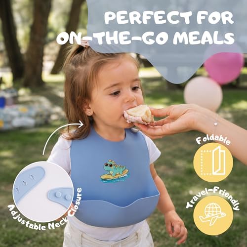 Silicone Baby Bib, Adjustable Feeding Bib, Food Catcher - Image 4