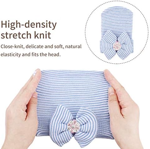 DRESHOW BQUBO 4 Pack Newborn Hospital Hat Infant Baby Hat Cap - Image 4