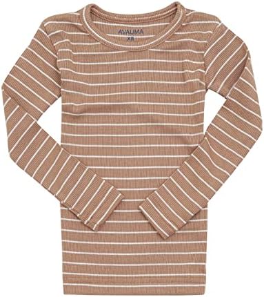 AVAUMA Stripe Pattern Baby Boys Girls Pajama Set Kids Toddler Snug fit Ribbed - Image 4