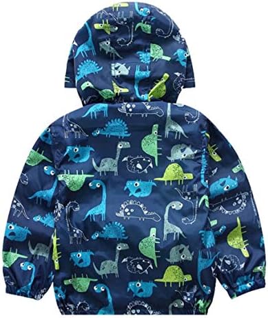 Boys' Hooded Dinosaur Jacket Windbreaker Outerwear - Image 3