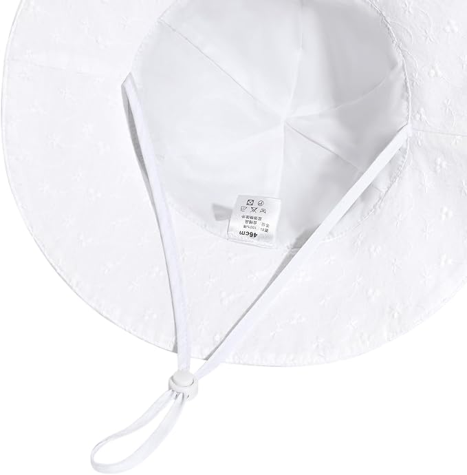 Baby Girl Sun Hat with UPF 50+ Outdoor Adjustable Beach Hat with Wide Brim - Image 5