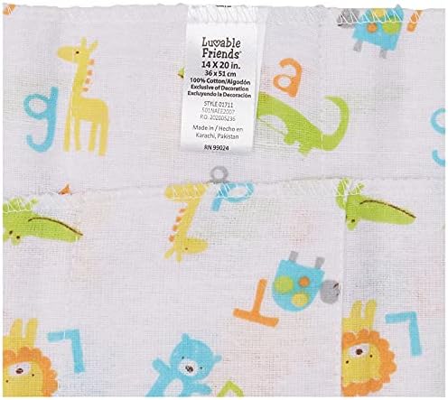 Luvable Friends Unisex Baby Cotton Flannel Burp Cloths, One Size - Image 2
