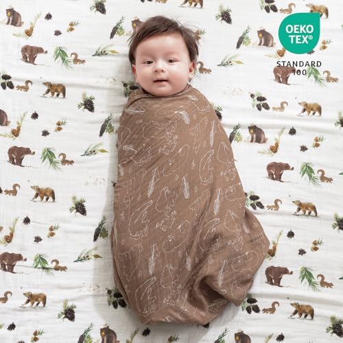 david's kids 4 Pack Baby Muslin Swaddle Blankets, 100% Cotton and Ultra Soft - Image 6