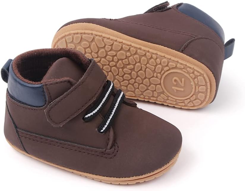Meckior Toddler Baby Boys Girls High Tops Ankle Sneakers Soft Anti-Slip Sole PU by Meckior