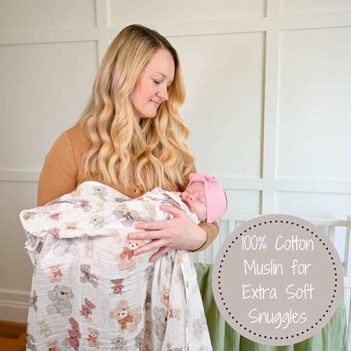 LollyBanks Baby Swaddle Blankets 2 Pack, 100% Cotton Muslin Blanket 47 x 47 - Image 6