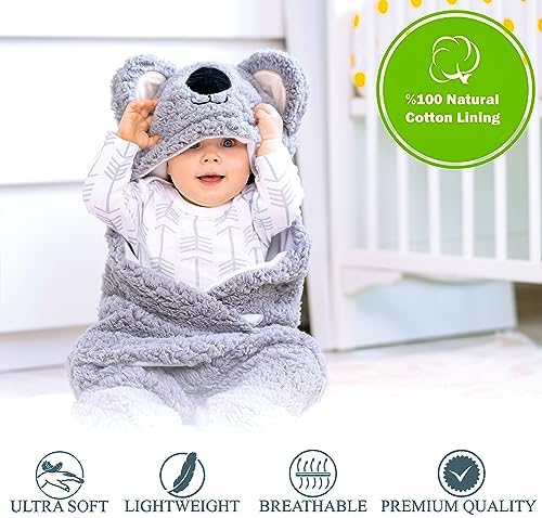 BYDOOO BD Baby Swaddle Blanket Koala 0-6 Months Cute Organic Ultra Soft Plush - Image 3