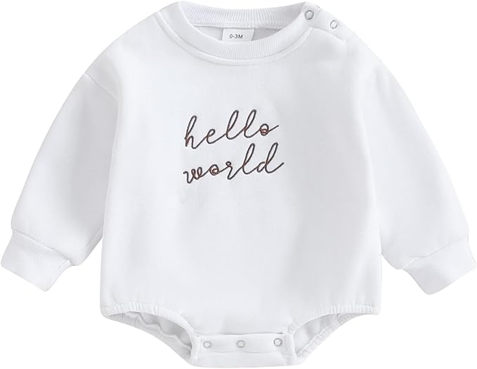 VISGOGO Newborn Infant Baby Boy Girls Oversized Romper Little Dude Sweater Onesie Coming Home Outfit Neutral Clothes