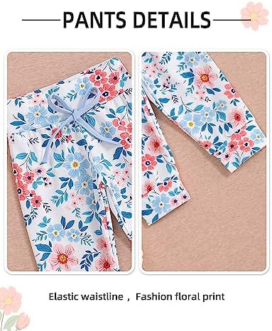 oklady Baby Girl Clothes, Hoodie Tops Floral Pant - Image 4