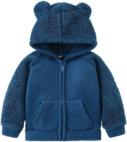 Toddler Winter Coats Baby Boys Girls Fuzzy Sherpa Fleece Jackets by YAGATA
