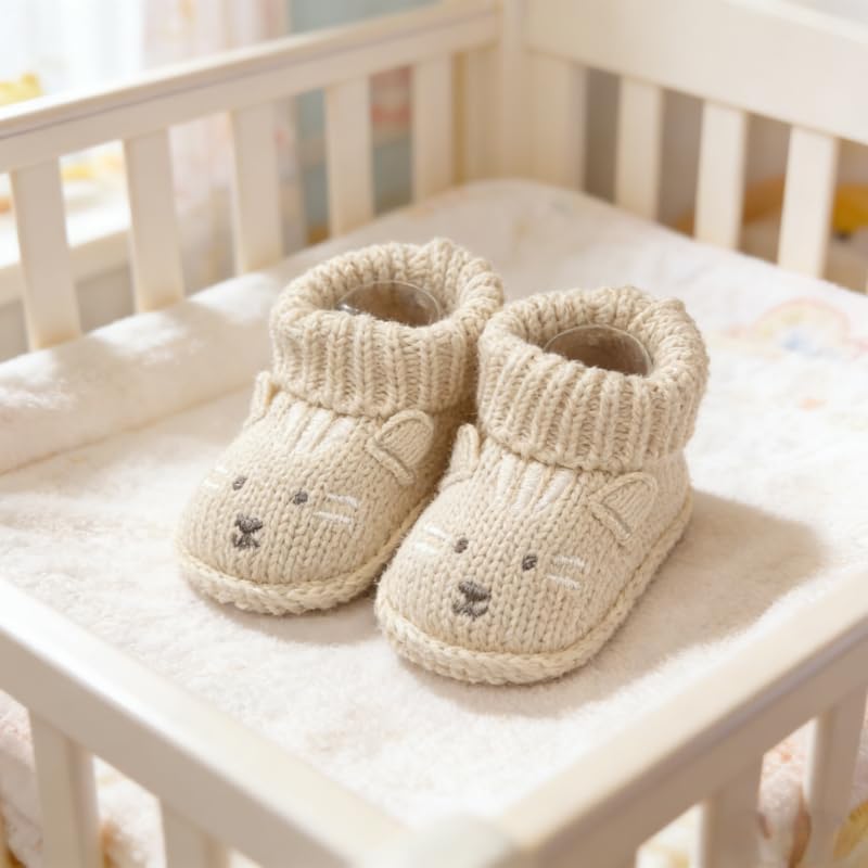 2 pairs Cute Knit Animal Baby Booties - Image 7