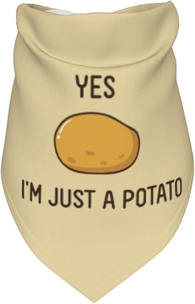 Baked Potato with Legs Dog Bandana, Funny Washable Triangle Bibs Scarf - Image 3