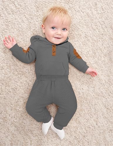 Fommy Baby Boy Clothes Colorblocked Long Sleeve Hoodie + Long Pants 2PCS Fall - Image 4