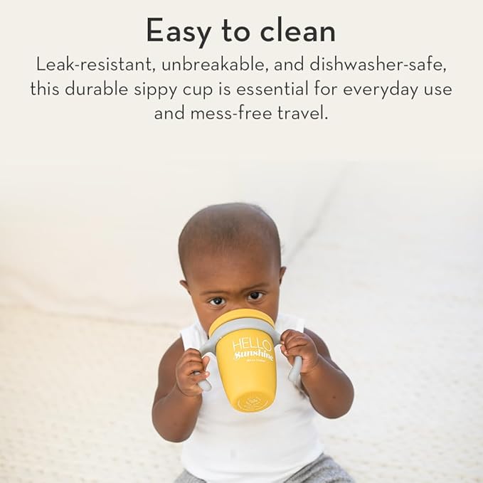 Bella Tunno Sippy Cup, Silicone Training Cup with Transition Handles for Infants, Toddlers & Kids, Babies 6-12 Months & Toddlers 1-3 Years, Boys & Girls, Sippin’ Pretty, 8 oz