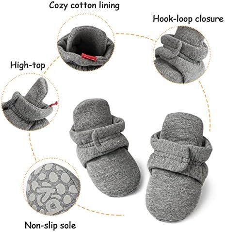 ohsofy Newborn Baby Cotton Booties Stay On Slipper Winter Warm Soft Shoes - Image 4
