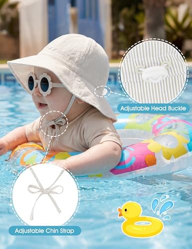 Durio UPF50+ Baby Sun Hat and Sunglasses - Image 4