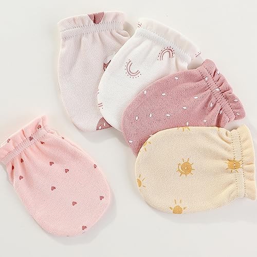 MAMIMAKA Baby Hat and Mittens Set Newborn Baby Hats Caps - Image 5