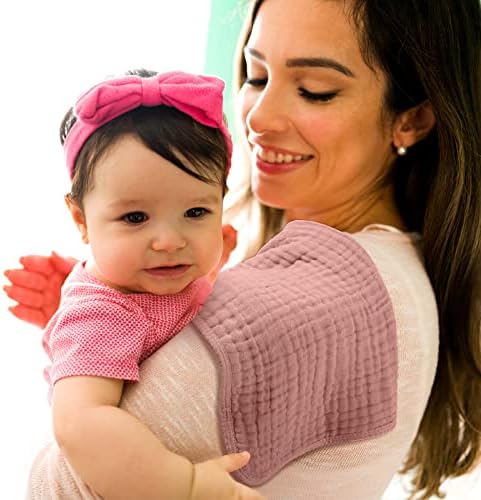 8 Packs Muslin Burp Cloths Large 20" x 10", 6 Layers Unisex Baby Absorbent 100% - Image 5