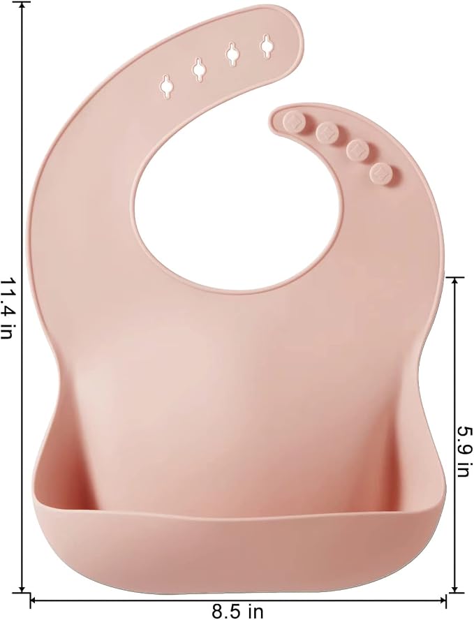 PandaEar Set of 3 Silicone Baby Bibs, Waterproof Soft Adjustable Bibs - Image 2