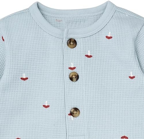 Modern Moments by Gerber Baby Henley Waffle Knit Romper - Image 2