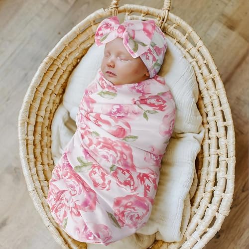 DRESHOW BQUBO Baby Girl Newborn Floral Receiving Blankets - Image 2