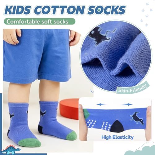 Toddler Non Slip Grips Socks Kids Anti Skid Baby Boys Girls Cotton Crew Socks - Image 2