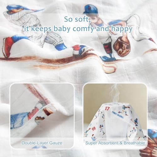 Baby Swaddle Blankets, Bamboo Muslin Receiving Blanket | 1-Pack, Lightweight & - Image 3