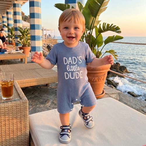 allshope Newborn Baby Boy Summer Outfit Romper Letter Embroidery Short Sleeve - Image 4