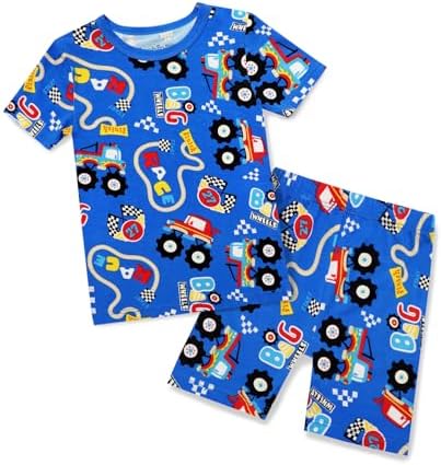 babee Reshinee Bamboo Viscose Toddler Boys Pajamas Set, Short Sleeve Kids by babeeReshinee