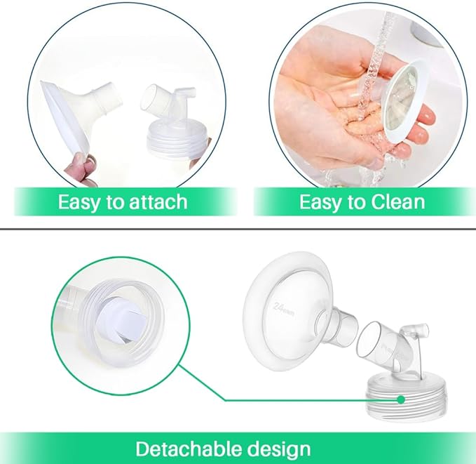 PumpMom-us 21mm Flanges Compatible with Spectra S2 S1 9 Plus Breast Pumps Accessories, Replacement Breast Shield for Spectra Pump Parts and 21 mm Flange