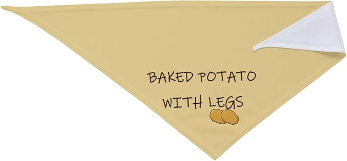 Baked Potato with Legs Dog Bandana, Funny Washable Triangle Bibs Scarf - Image 4