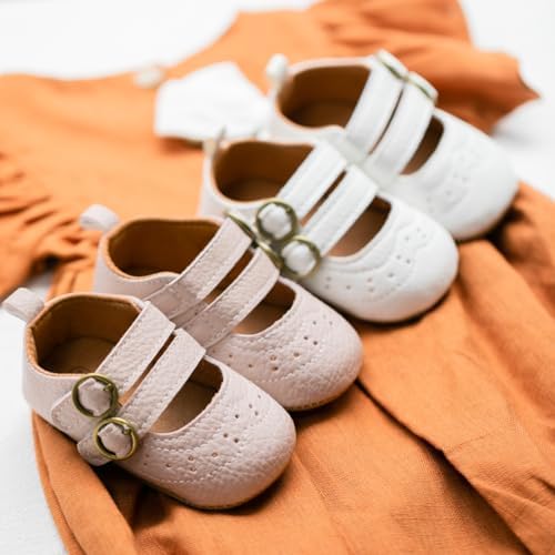 Meckior Infant Baby Girls Soft Sole Bowknot Princess Wedding Dress Mary Jane - Image 2