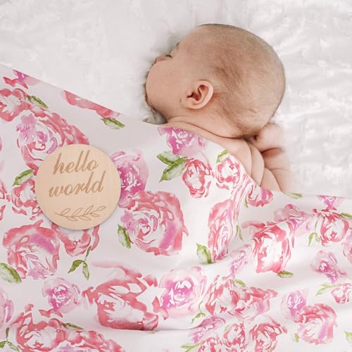 DRESHOW BQUBO Baby Girl Newborn Floral Receiving Blankets - Image 3