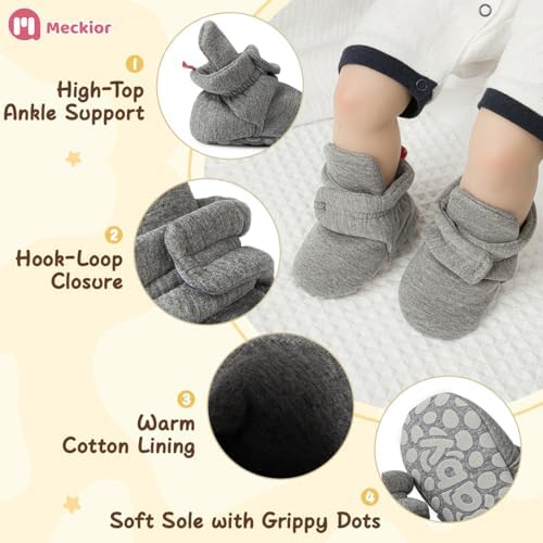 Meckior Newborn Infant Baby Girls Boys Warm Fleece Winter Booties First Walkers - Image 5