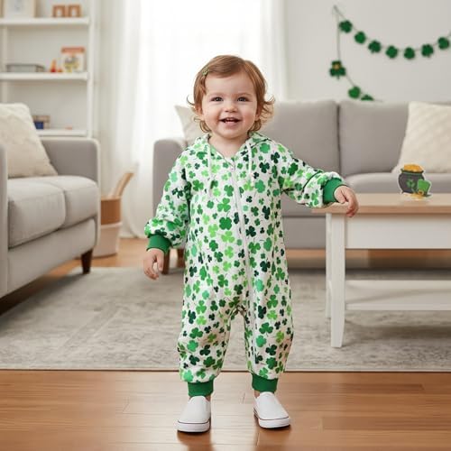 Unutiylo Unisex Baby Boys Girls Long Sleeve Infant Baby Zipper Hooded Jumpsuits - Image 2
