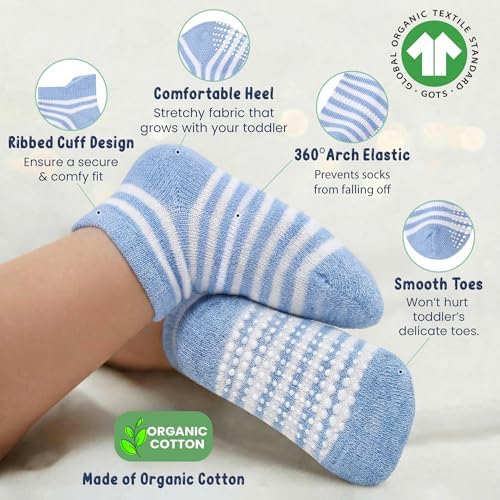 GOTS Organic Cotton Blend Ankle Toddler Socks 6M-12M-2t-3t-4t-5t Baby Gift - Image 3