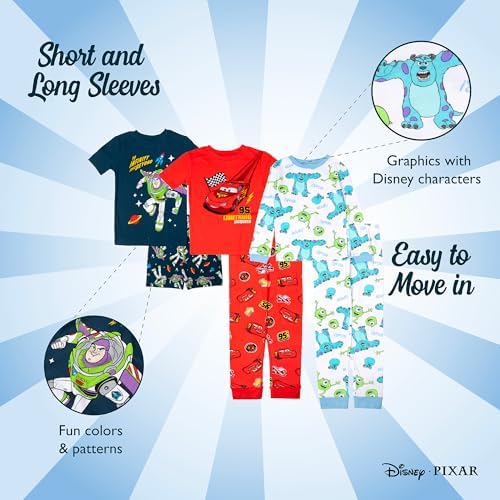 Disney Unisex Kids' 6-piece Snug-fit Cotton Matching Comfortable Pajama Set - Image 4