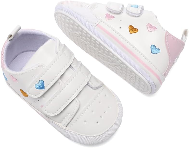 Clowora Baby Boys Girls Shoes Non-Slip Rubber Sole Sneakers Infant First Walking Toddler Crib Shoes Newborn Loafers Flats.