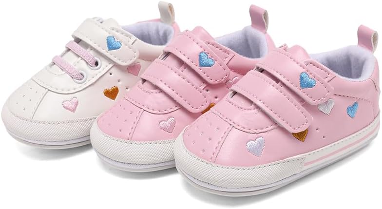 Clowora Baby Boys Girls Shoes Non-Slip Rubber Sole Sneakers Infant First Walking Toddler Crib Shoes Newborn Loafers Flats.