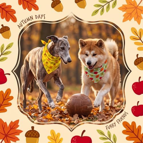 100 Pcs Fall Dog Bandanas Bulk Autumn Pumpkin Maple Leaves Pattern - Image 2