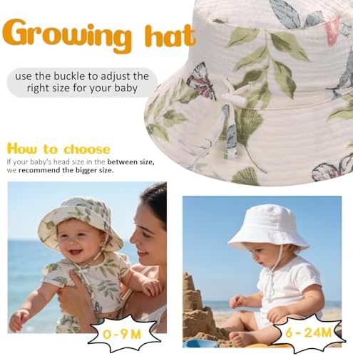Baby Sun Hat Infant Toddler Summer Cotton Yarn Beach Bucket Hat - Image 5