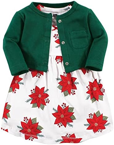 Hudson Baby Infant and Toddler Girls Cotton Dress and Cardigan Set by HudsonBaby