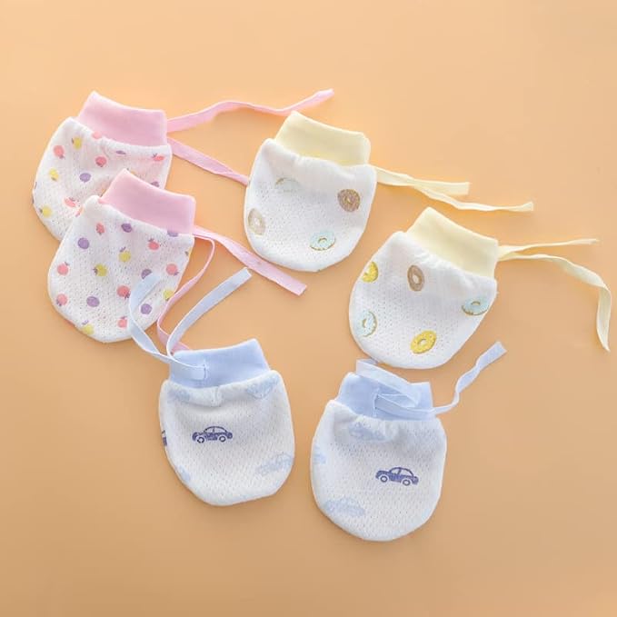 Cute Boys Girls Cotton No Scratch Gloves Drawstring Adjustable Mittens - Image 6