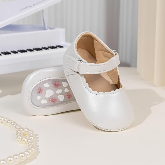 Meckior Infant Baby Girls Soft Sole Bowknot Princess Wedding Dress Mary Jane - Image 6