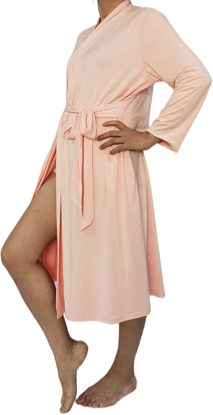 SUFEINI Maternity Robe and Matching Baby Swaddle Blanket Set, Mommy Robe - Image 4