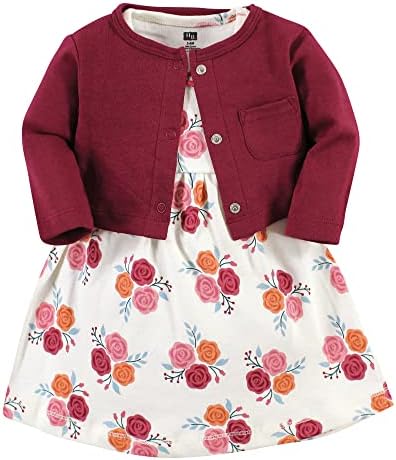 Hudson Baby Infant and Toddler Girls Cotton Dress and Cardigan Set by HudsonBaby