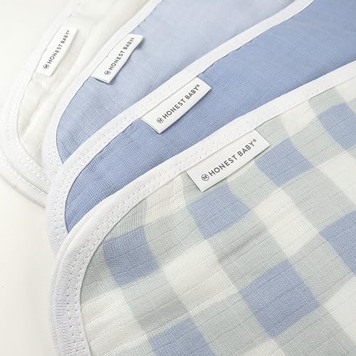 HonestBaby Organic Cotton Multi-layer Burp Cloths Multipack, One Size - Image 3