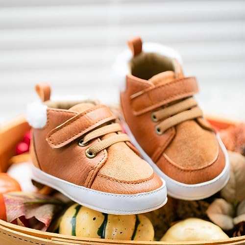 Meckior Toddler Baby Boys Girls High Tops Ankle Sneakers Soft Anti-Slip Sole PU - Image 3